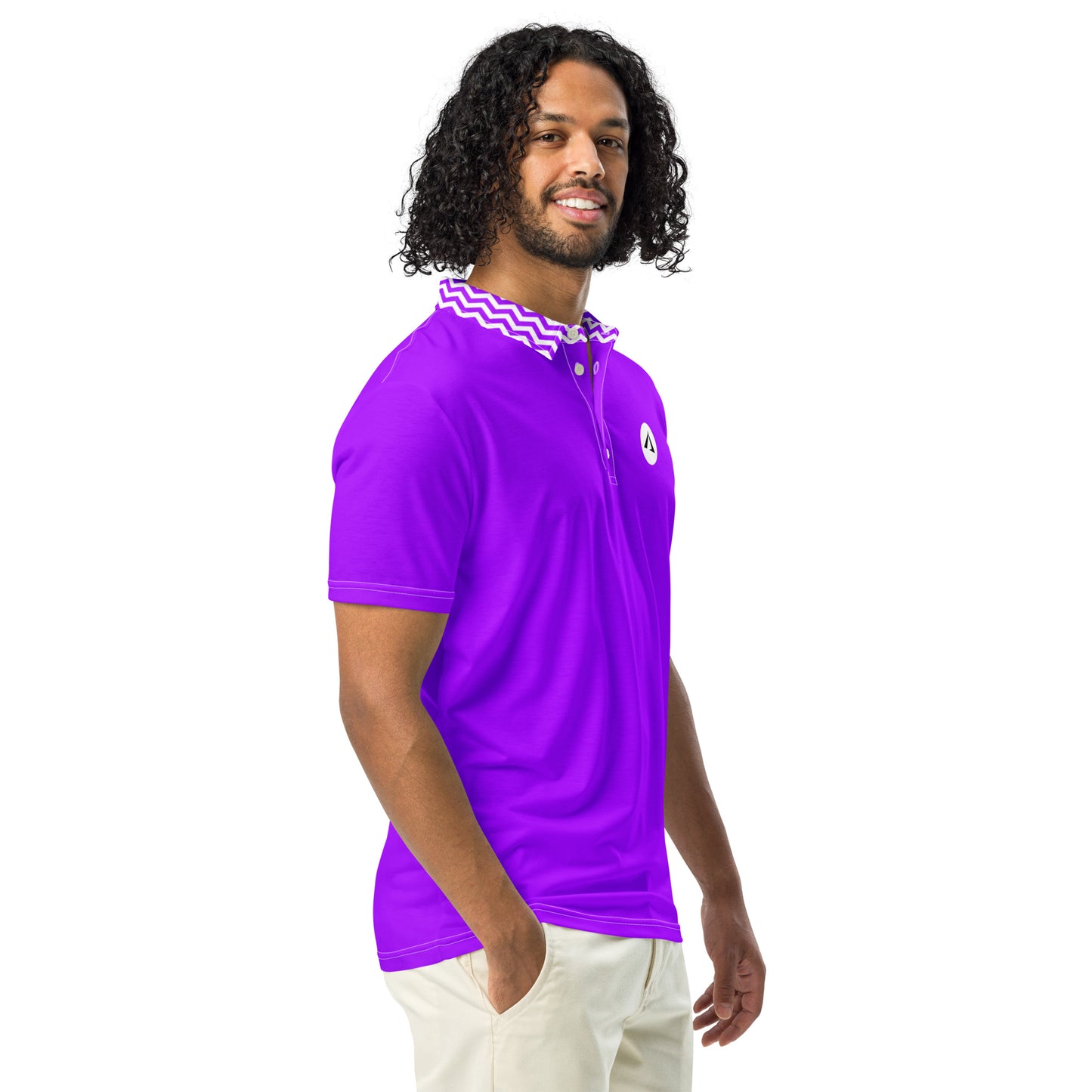 ANOYNTD Purple ZIG ZAG Men’s slim fit polo