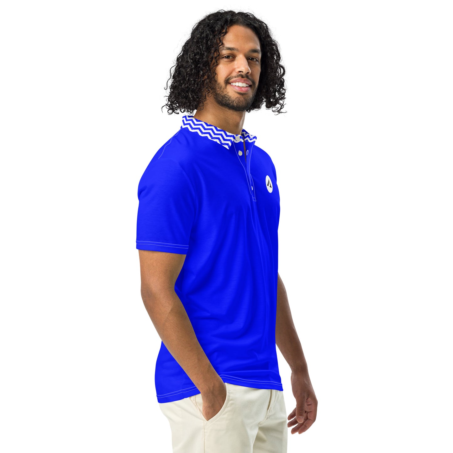 ANOYNTD Blue ZIG ZAG Men’s slim fit polo