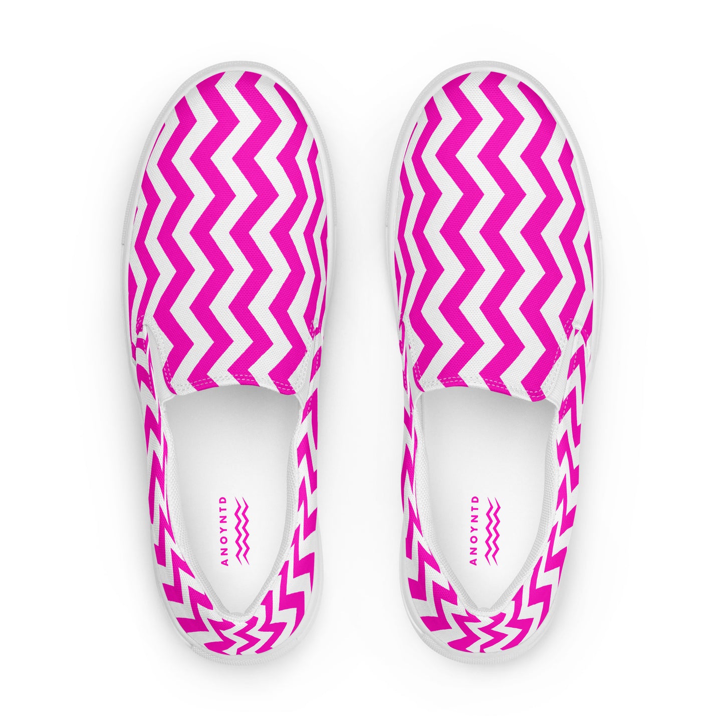 ANOYNTD Pink ZIG ZAG Men’s slip-on canvas shoes