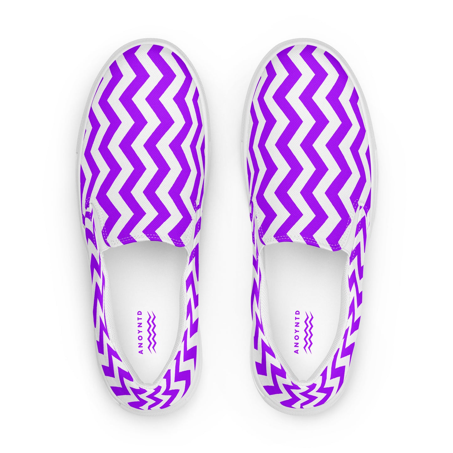 ANOYNTD Purple ZIG ZAG Men’s slip-on canvas shoes