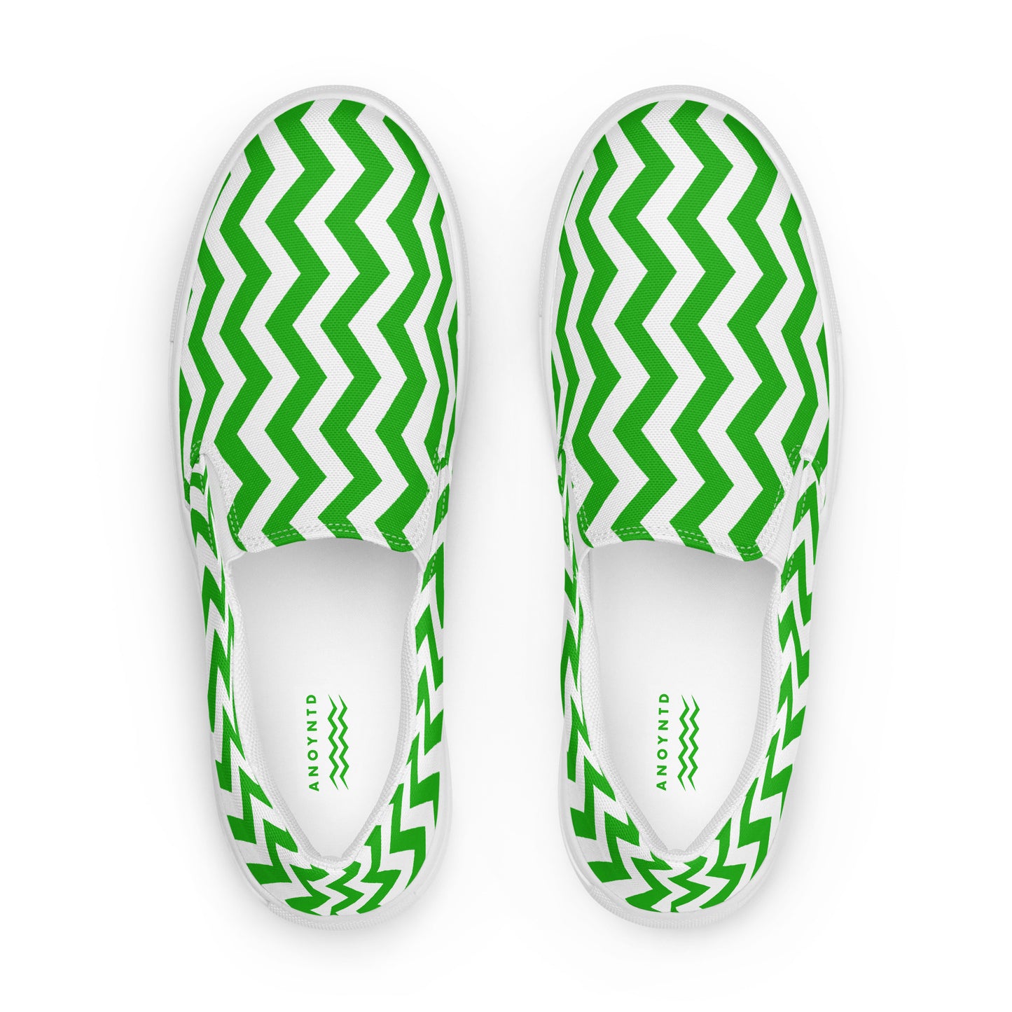 ANOYNTD Green ZIG ZAG Men’s slip-on canvas shoes