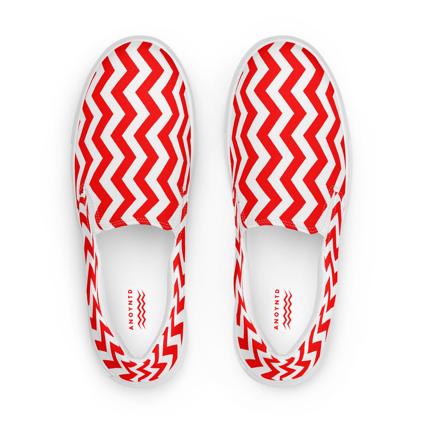 ANOYNTD Red ZIG ZAG Men’s slip-on canvas shoes