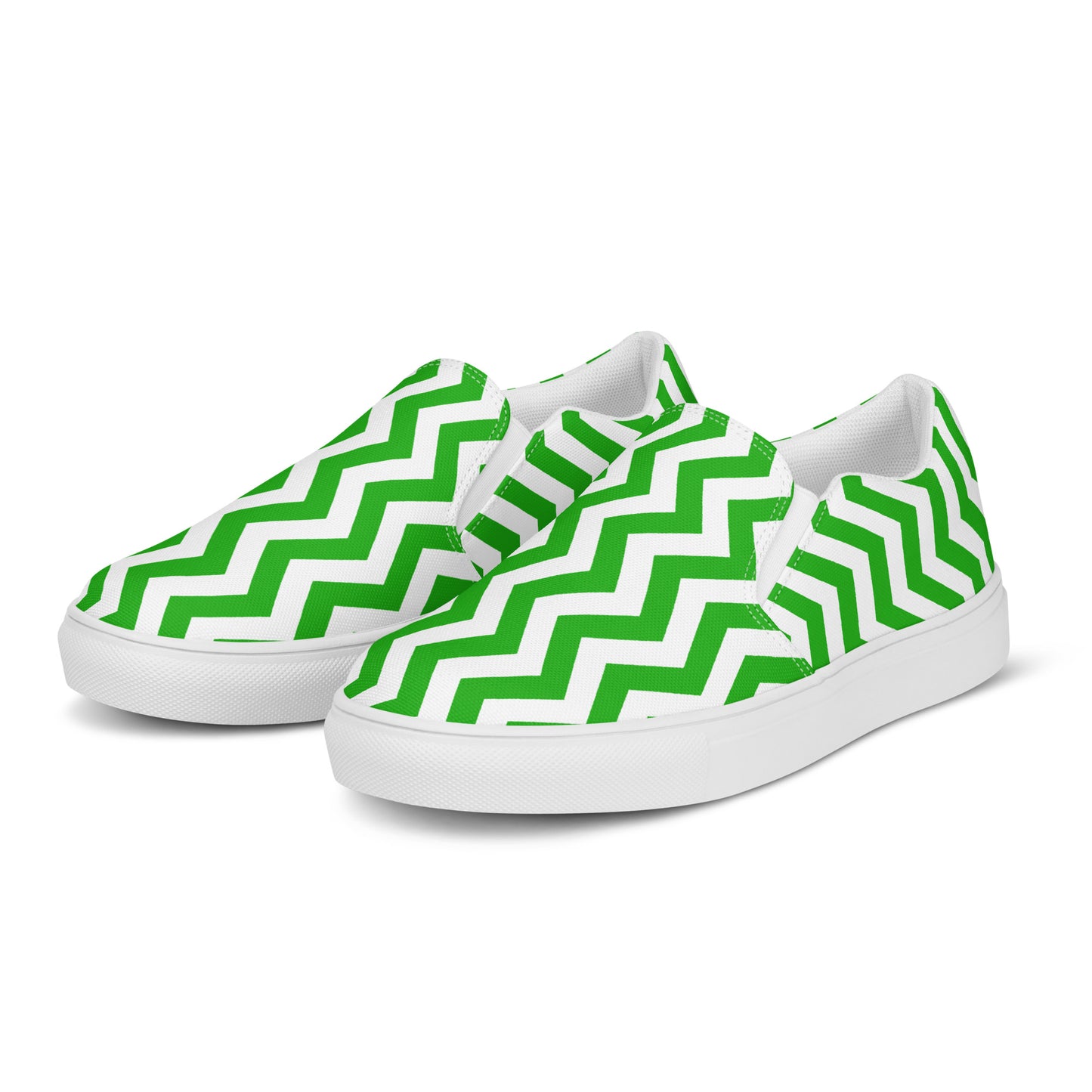 ANOYNTD Green ZIG ZAG Men’s slip-on canvas shoes