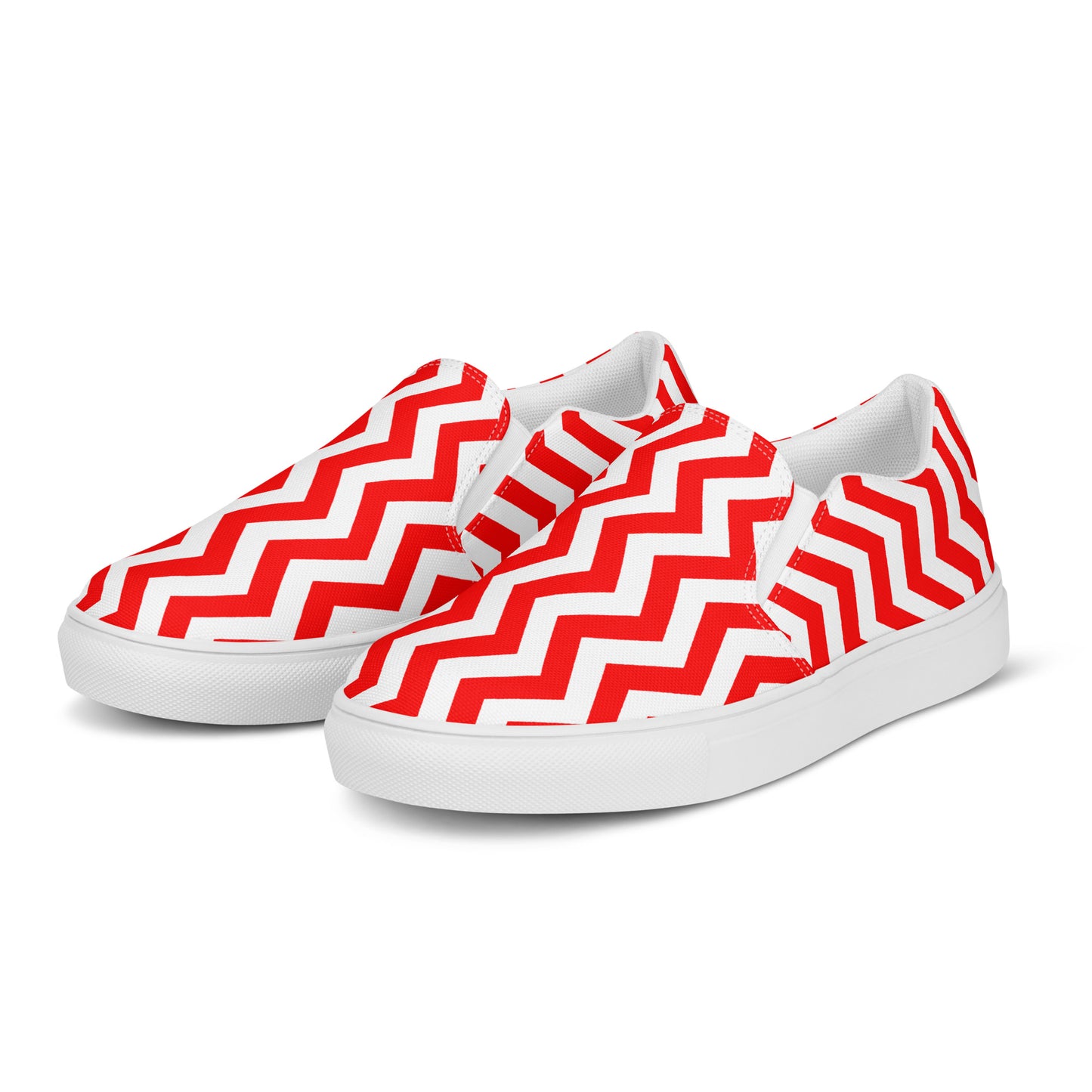 ANOYNTD Red ZIG ZAG Men’s slip-on canvas shoes