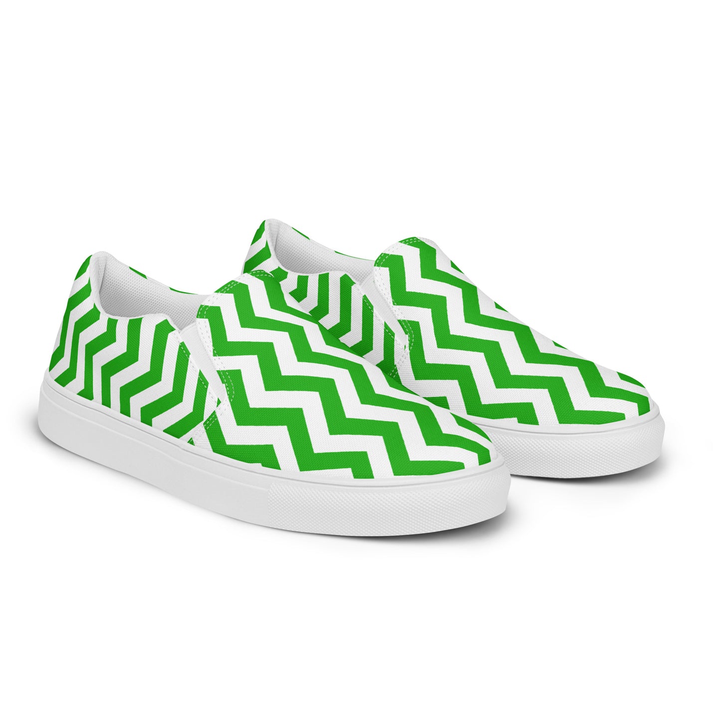 ANOYNTD Green ZIG ZAG Men’s slip-on canvas shoes