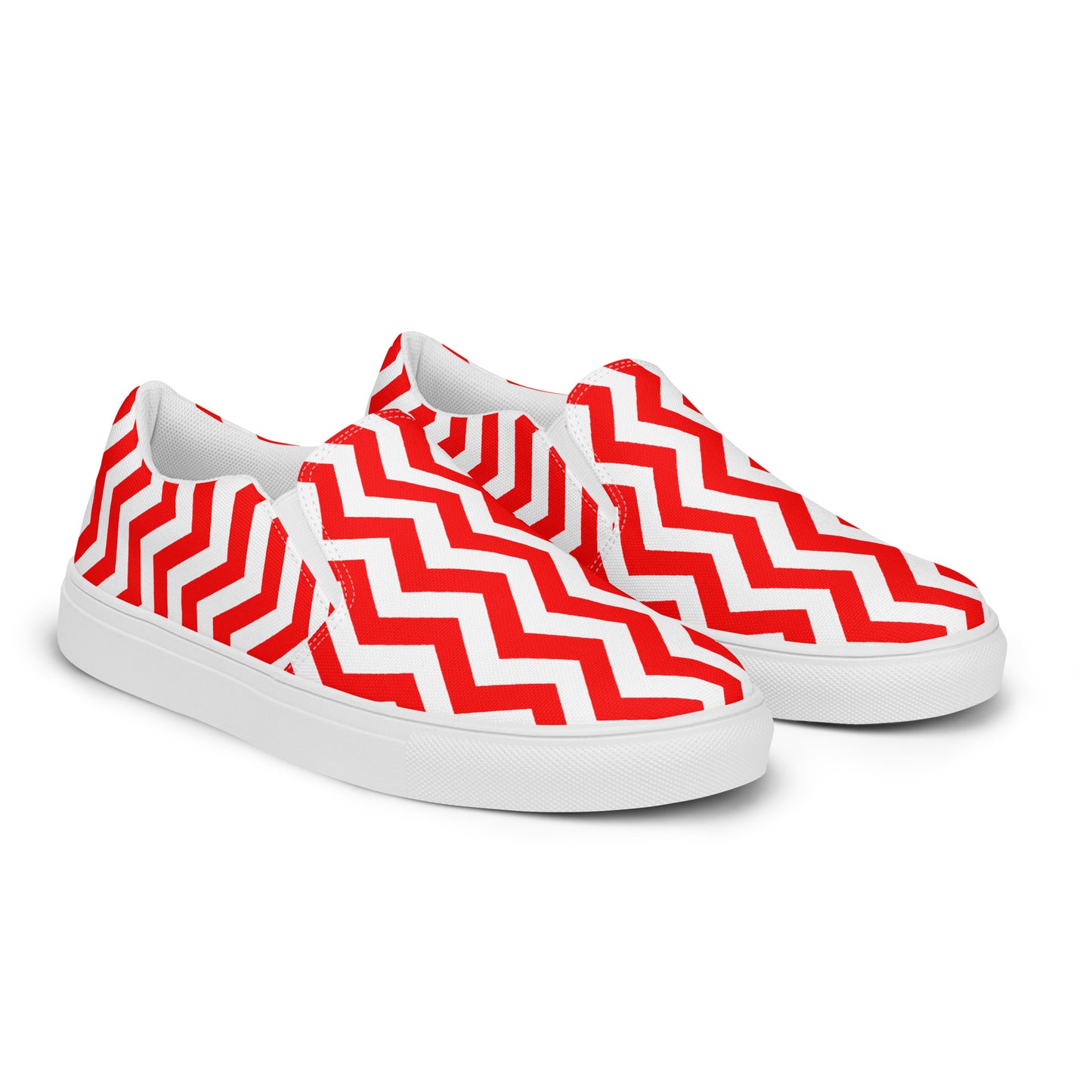 ANOYNTD Red ZIG ZAG Men’s slip-on canvas shoes