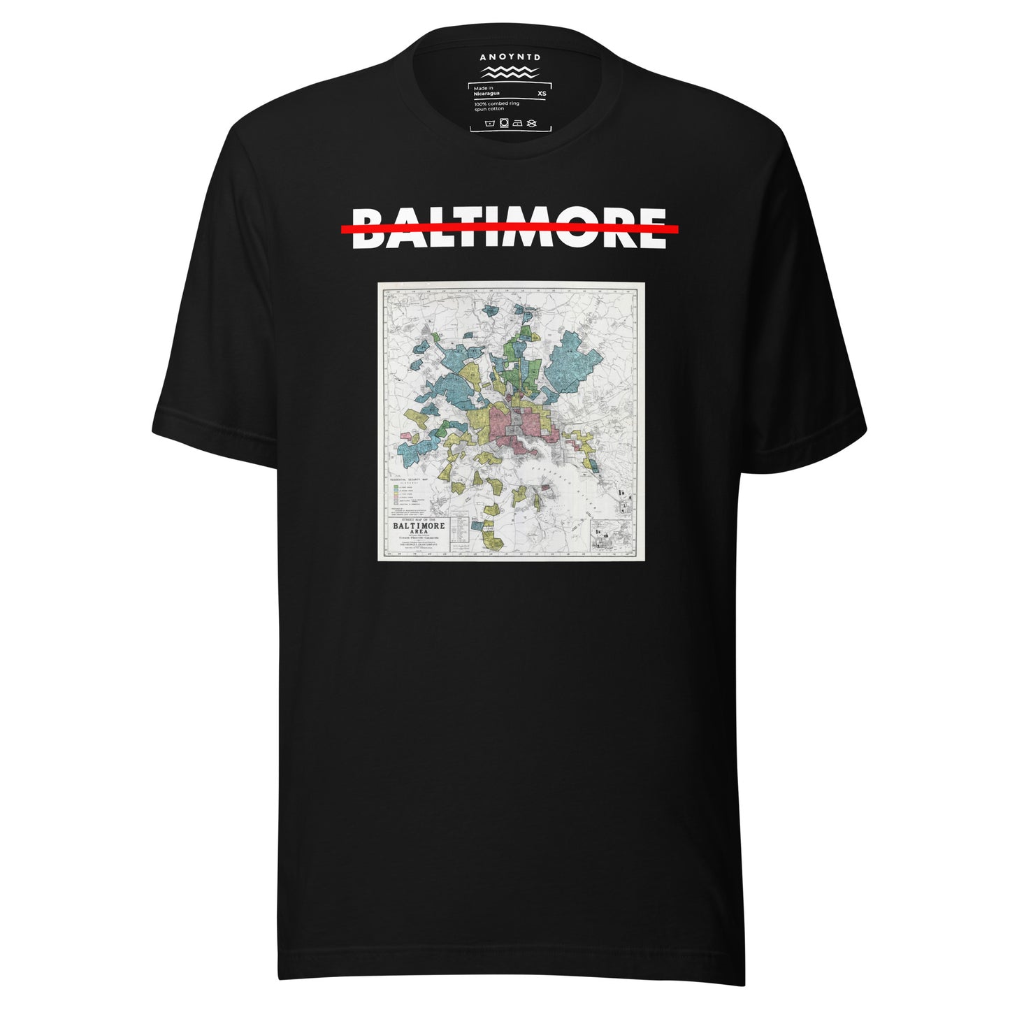 BALTIMORE Redline Map Unisex T-shirt