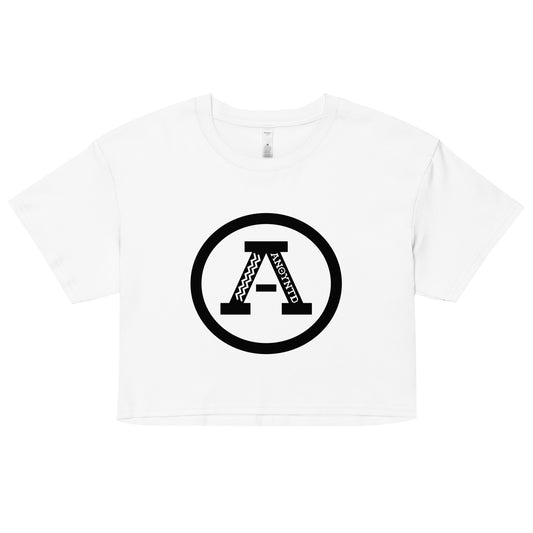 ANOYNTD [LETTERMAN] Series (Blk) Women’s crop top