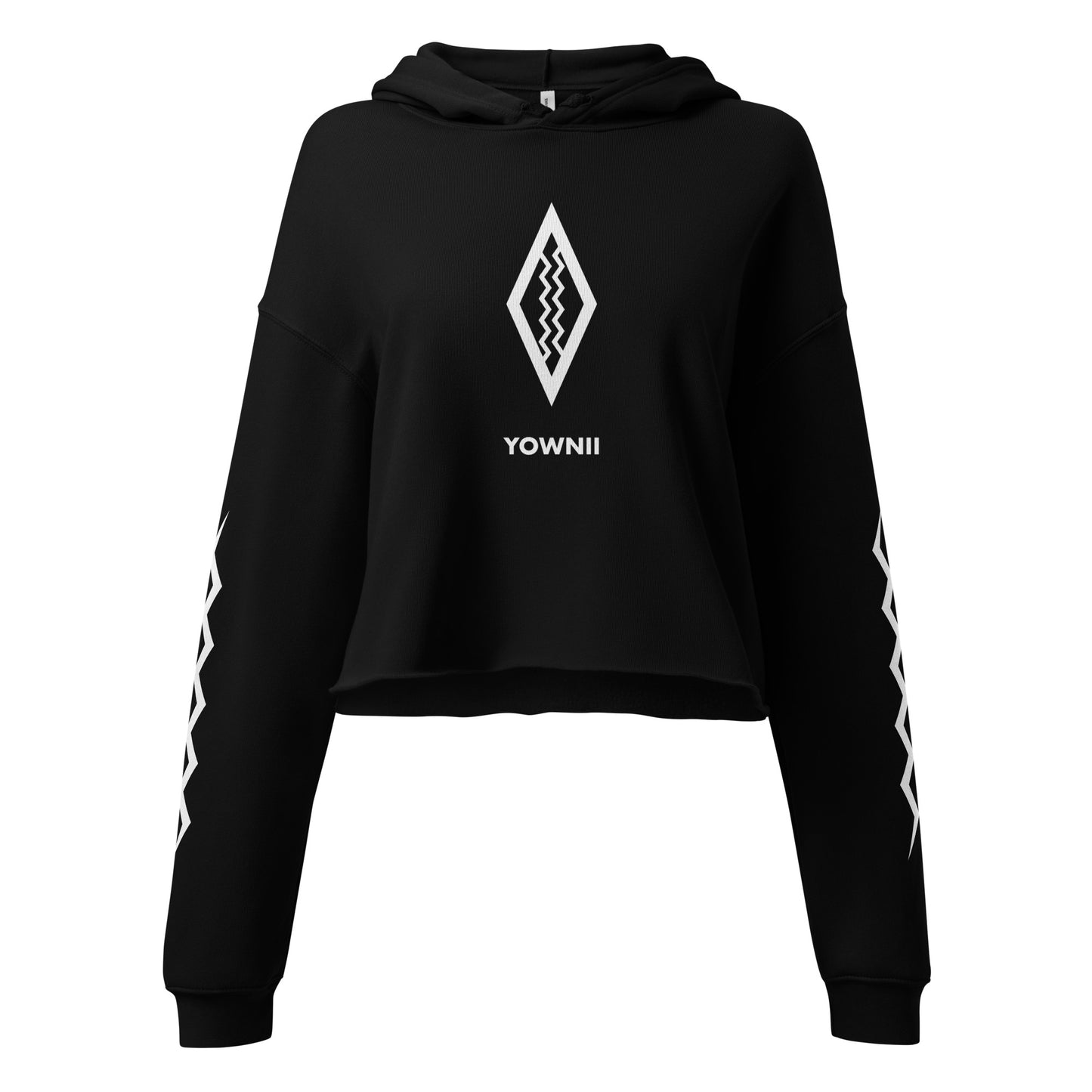 YOWNII (Wh) Crop Hoodie