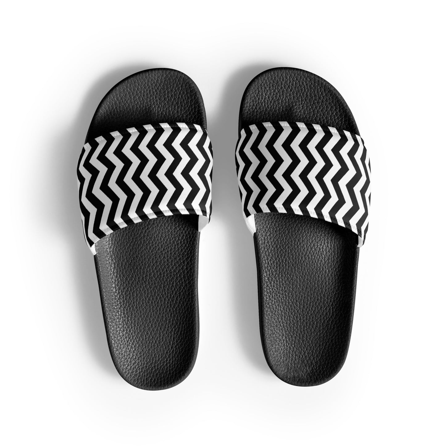 ANOYNTD Black/White ZIG ZAG Women's slides