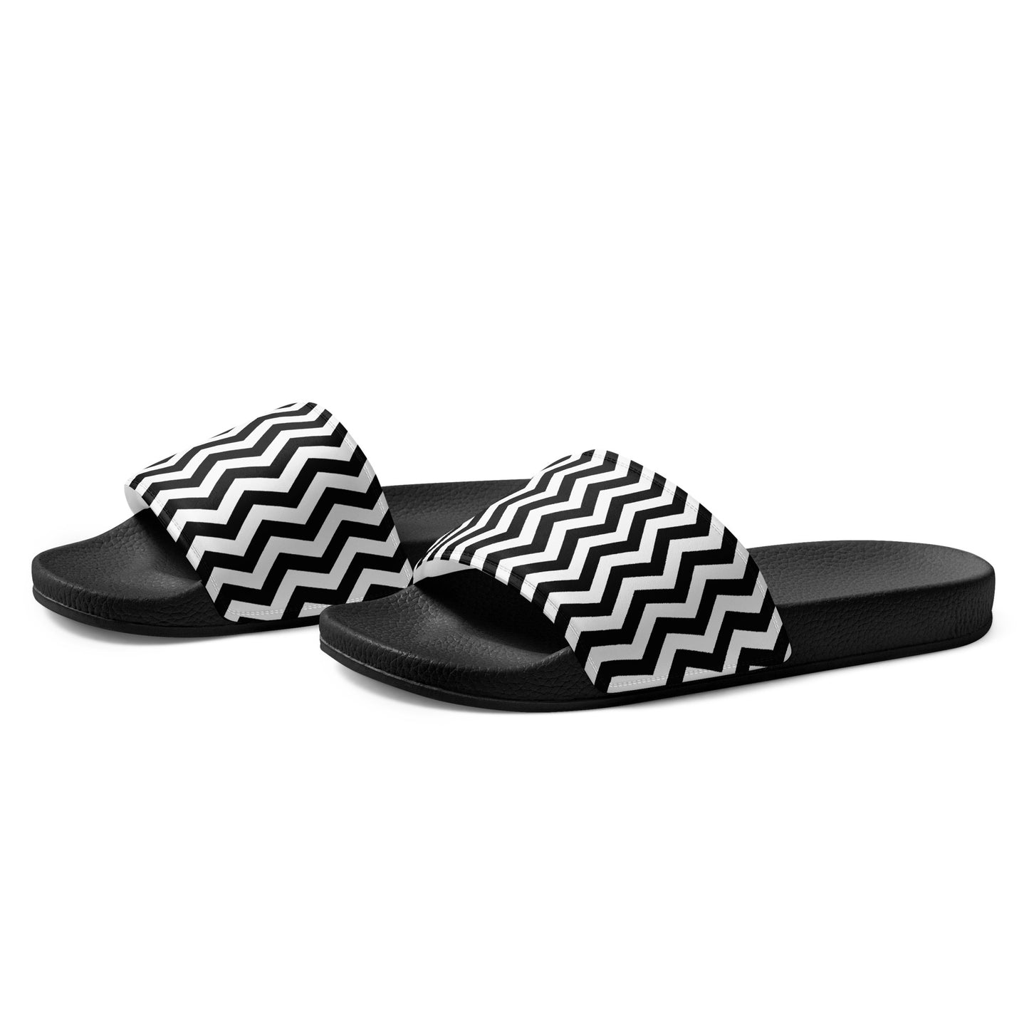 ANOYNTD Black/White ZIG ZAG Women's slides