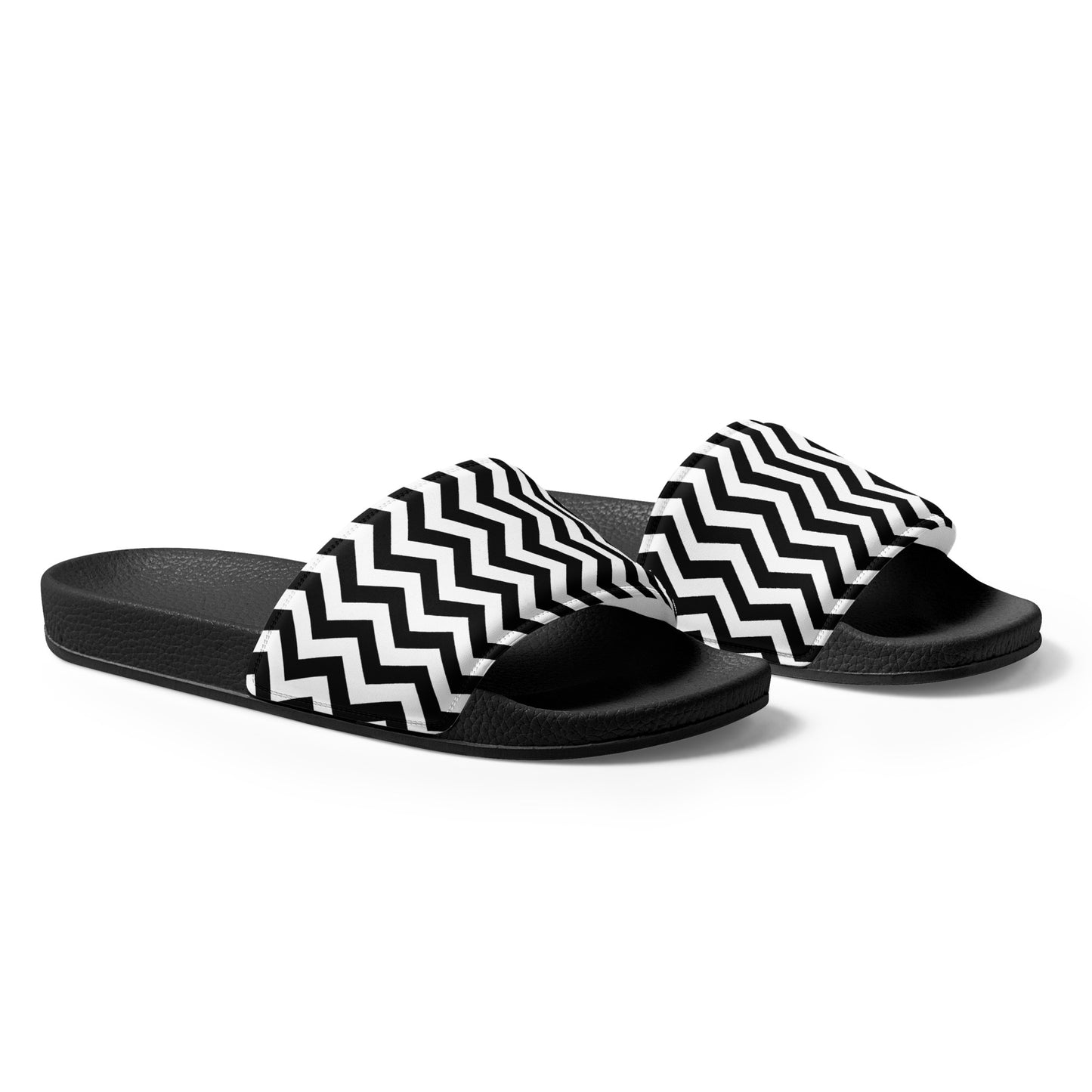 ANOYNTD Black/White ZIG ZAG Women's slides