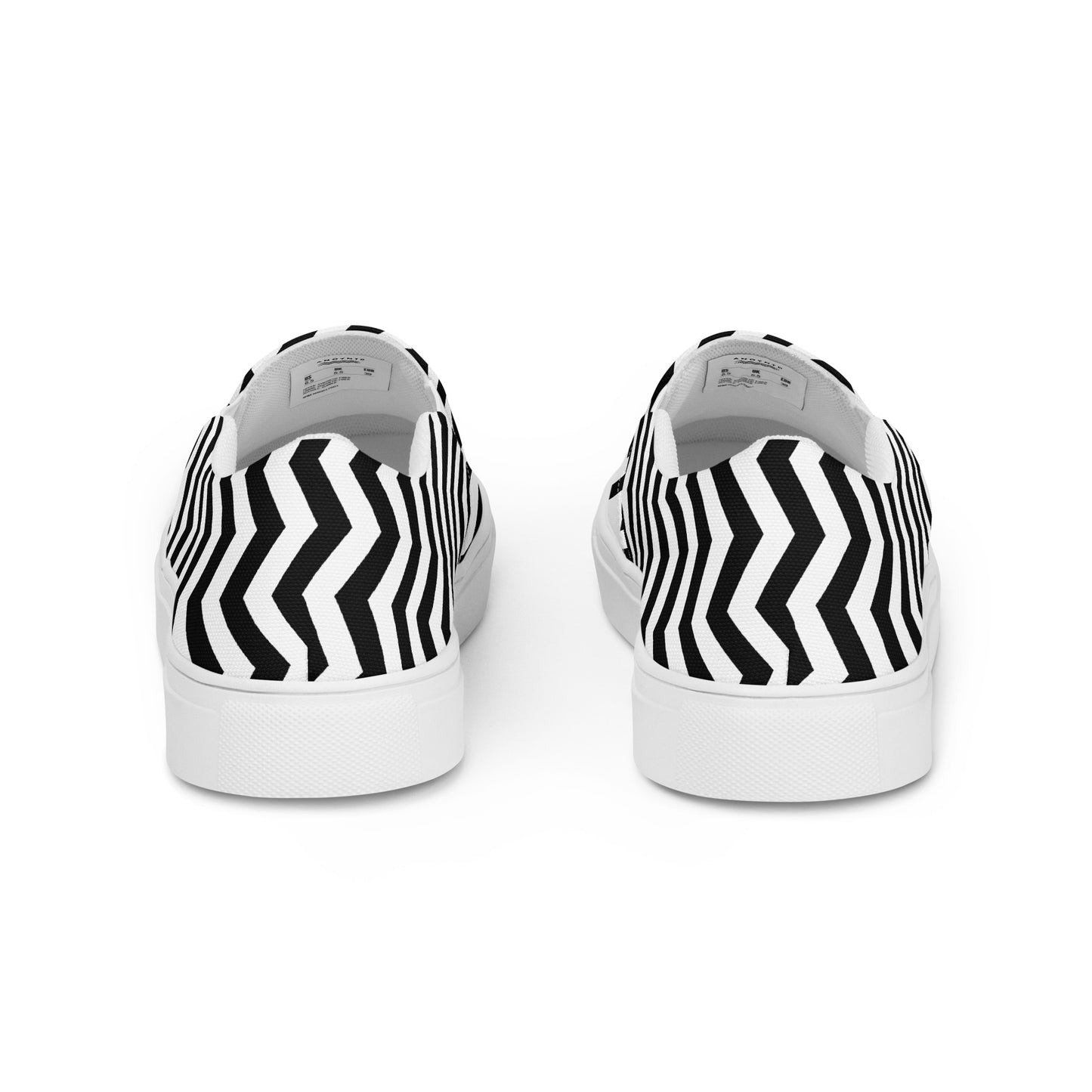 ANOYNTD Black/White ZIG ZAG Women’s slip-on canvas shoes