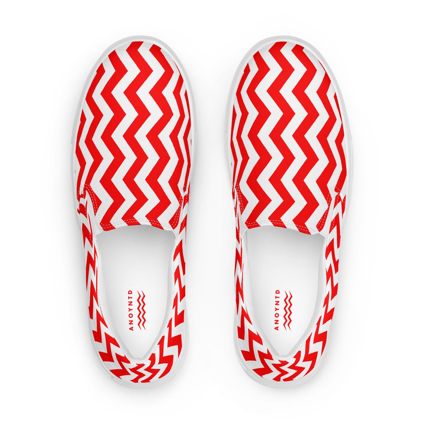 ANOYNTD Red ZIG ZAG Women’s slip-on canvas shoes