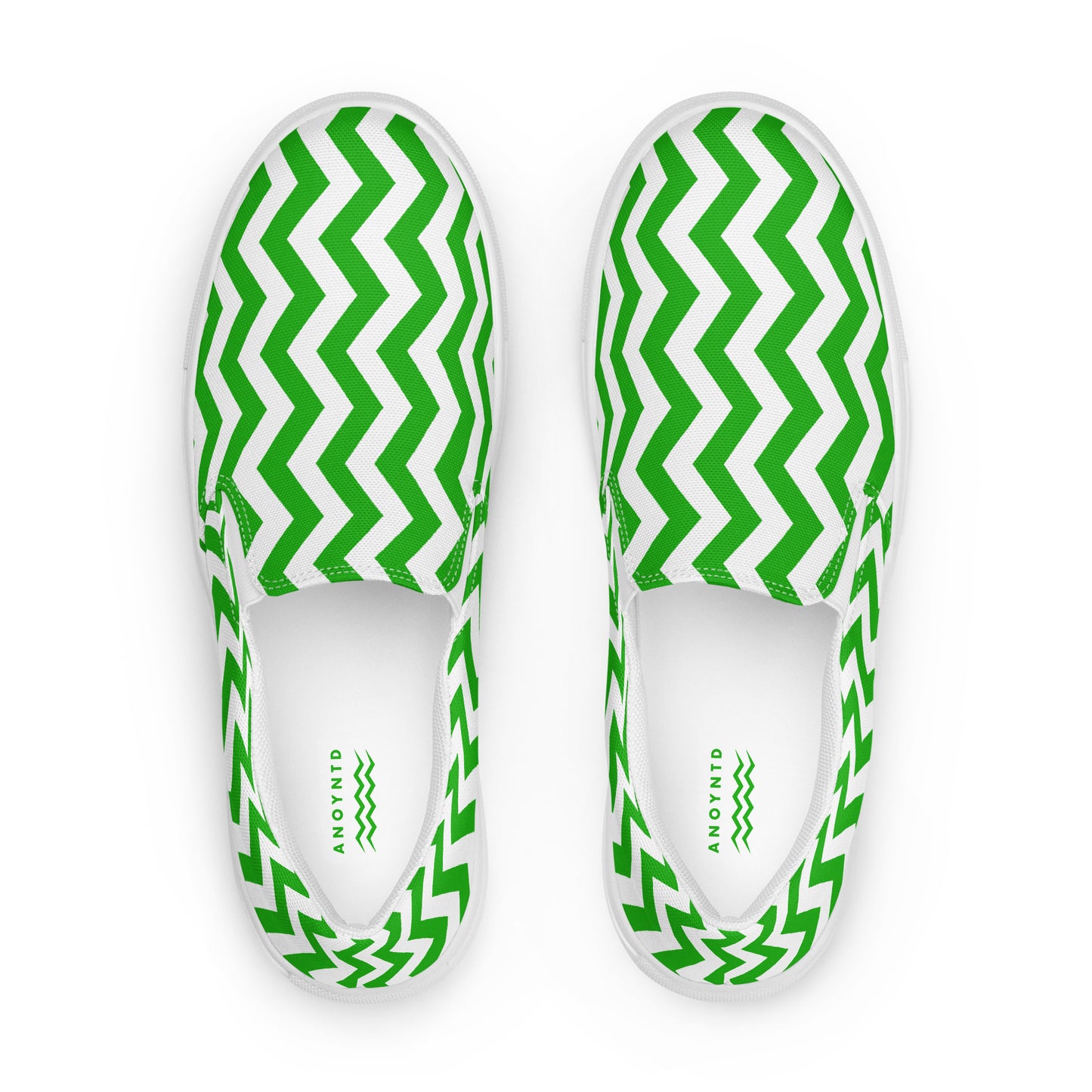 ANOYNTD Green ZIG ZAG Women’s slip-on canvas shoes