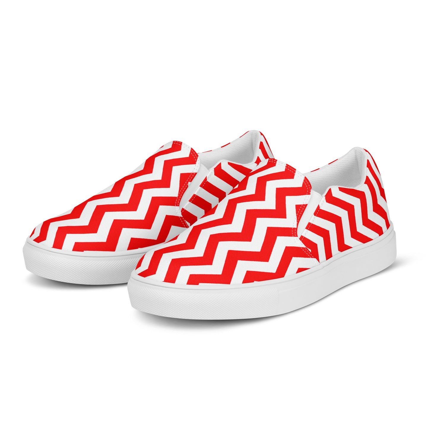 ANOYNTD Red ZIG ZAG Women’s slip-on canvas shoes